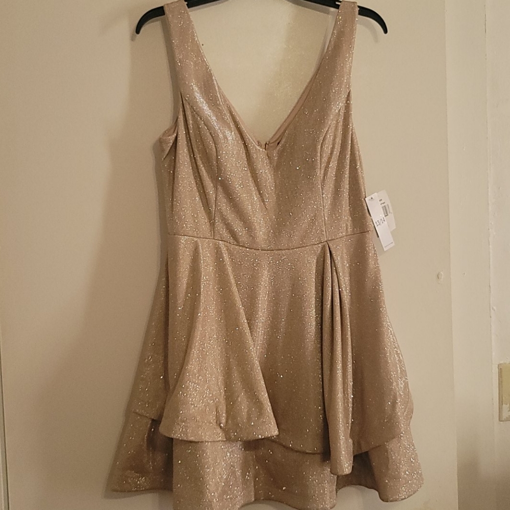 Sparkly Layered Peplum Dress